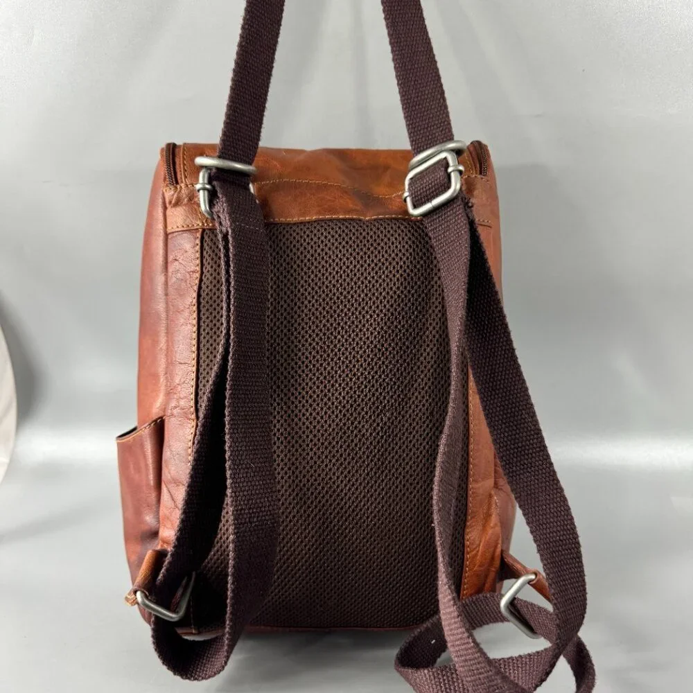 Brown Leather Backpack - Picture 4 of 9